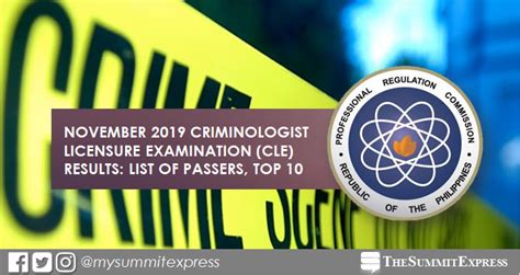 FULL RESULTS: November 2019 Criminologist CLE board exam .